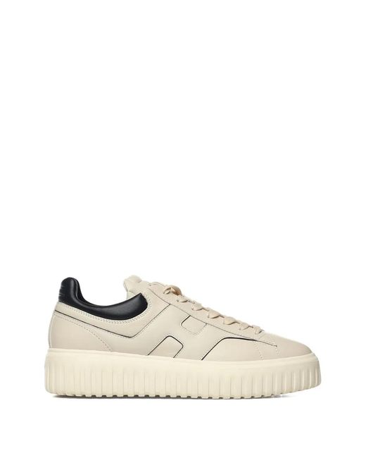 Hogan White Baskets H-Stripes En Cuir for men