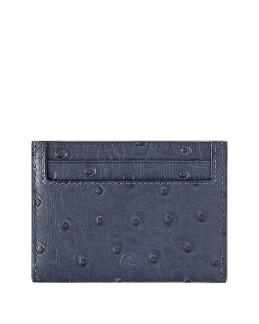 Mulberry Blue Ostrich-Effect Card Holder