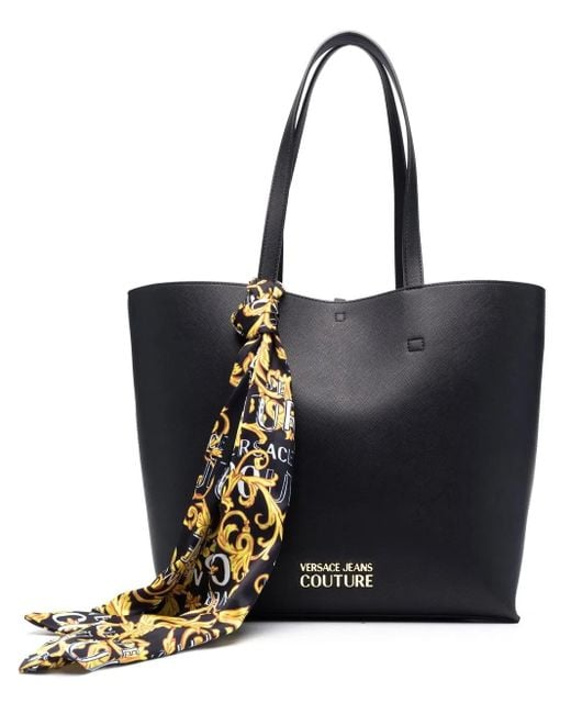 Versace Jeans Couture Black Faux-Leather Tote Bag