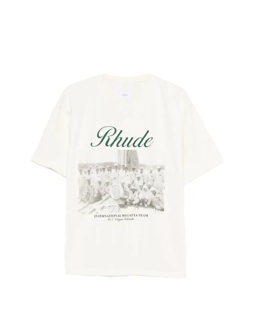 Rhude Script T-Shirt Met Print in het White voor heren
