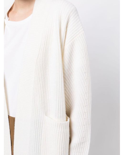 Allude White Offener Cardigan