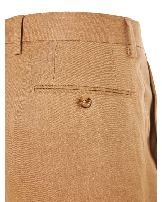 Lardini Natural Buttoned Herringbone Suit for men