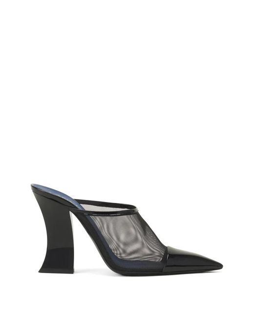 Lanvin White Mesh Pointed Pumps