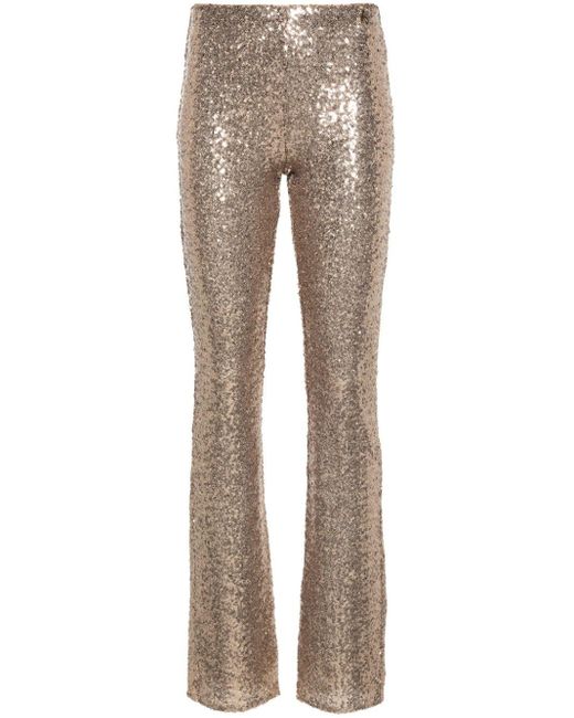 Patrizia Pepe Gray Sequinned Flared Trousers