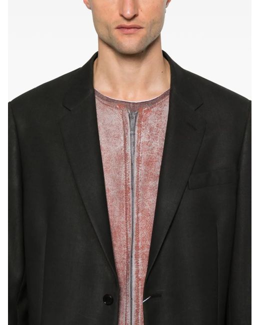 Maison Margiela Black Button-Fasteninf Blazer for men