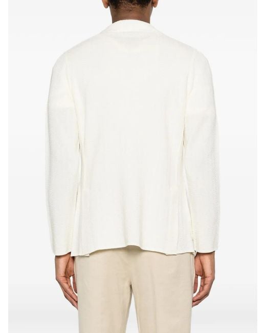 Lardini White Knitted Blazer for men