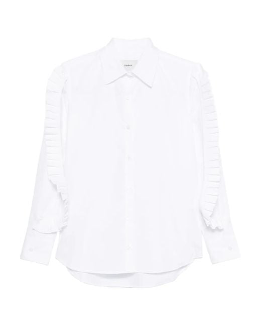 Coperni White Pleated-Sleeve Shirt