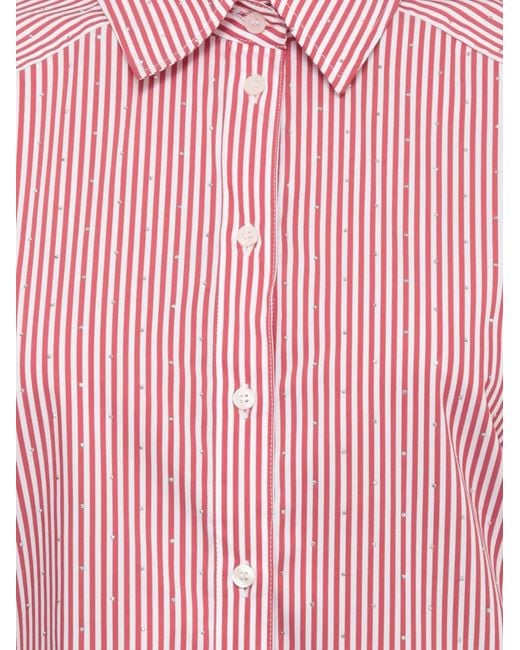 Emme Pink Crystal-Embellished Striped Shirt