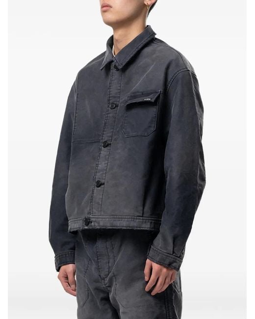 KAMIYA Blue Distressed Moleskin Jacket for men