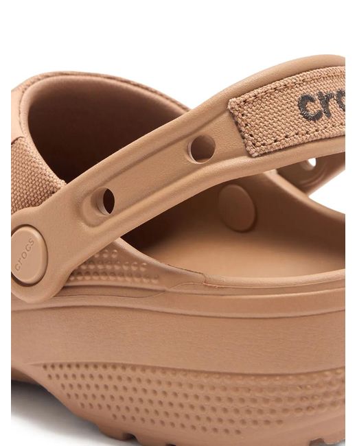 CROCSTM Brown Embossed Strap Slides