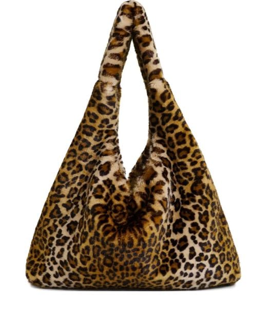 Bolso shopper con estampado de leopardo Essentiel Antwerp de color Brown