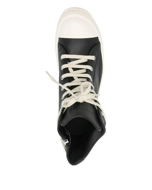 Rick Owens Black Leather Sneakers