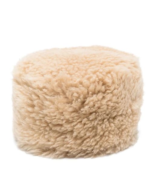 Totême  Natural Shearling Pillbox Hat