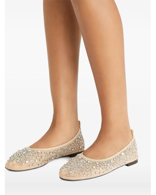 Tory Burch レディース ナチュラル ラインストーントリム フラット