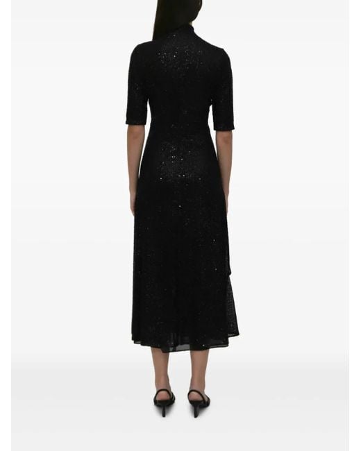Abito Midi Con Paillettes di Rosetta Getty in Black