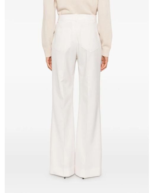 Victoria Beckham White Alina Wide-Leg Trousers