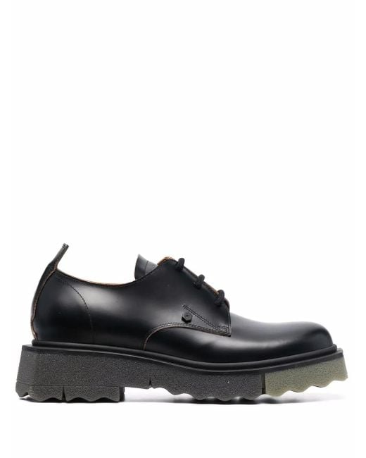 Off-White c/o Virgil Abloh Black Sponge-sole Leather Derby Shoes for men