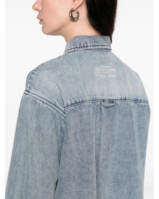 WRSTBHVR Blue Jella Frayed-Hem Shirt