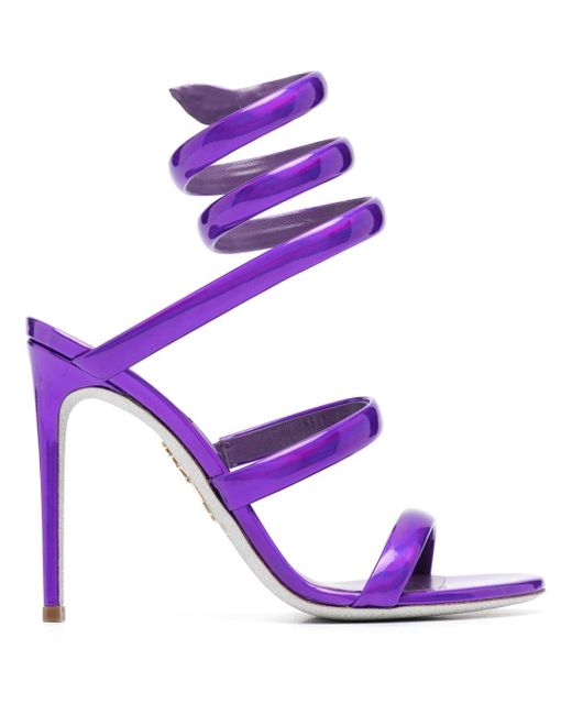 Sandales Cleo 110 mm à fini verni Rene Caovilla en coloris Purple