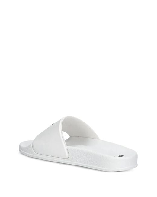 MSGM White Logo-Embossed Slides