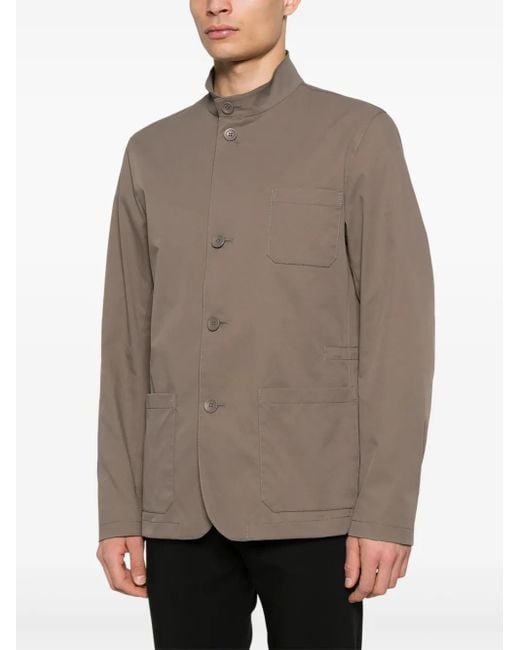 Herno Brown Stand-Up Collar Jacket for men