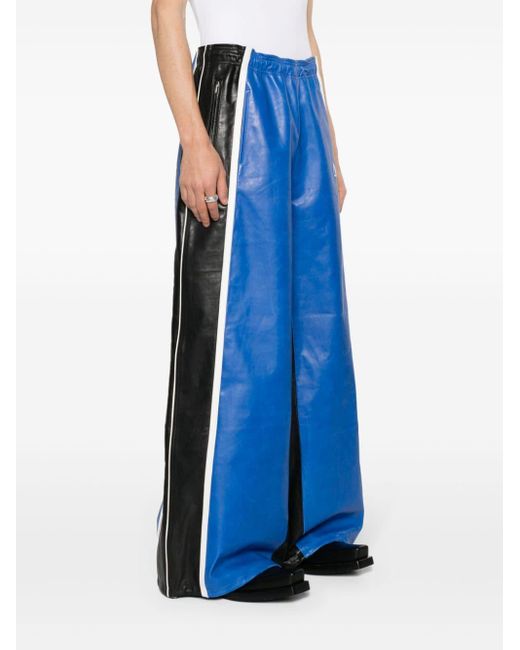 Pantalon colour block en cuir Vetements en coloris Blue