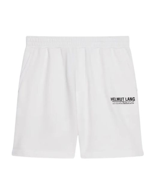 Helmut Lang White Logo-Print Shorts for men