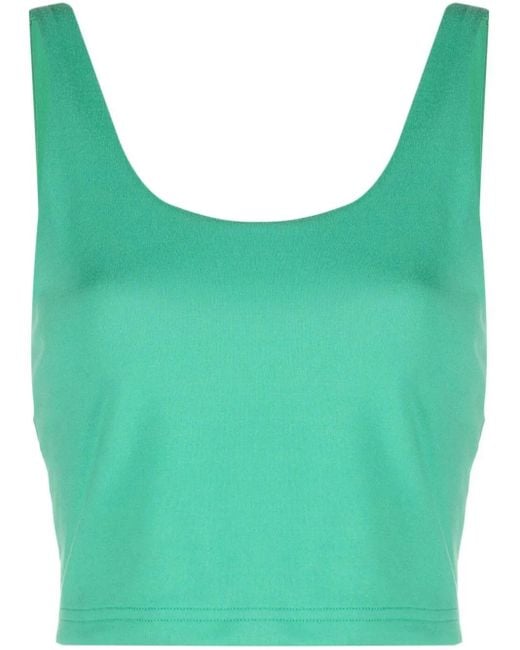 Ralph Lauren Green Scoop-Neck Cropped Tank Top