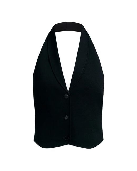 12 STOREEZ Black Buttoned Open-Back Vest