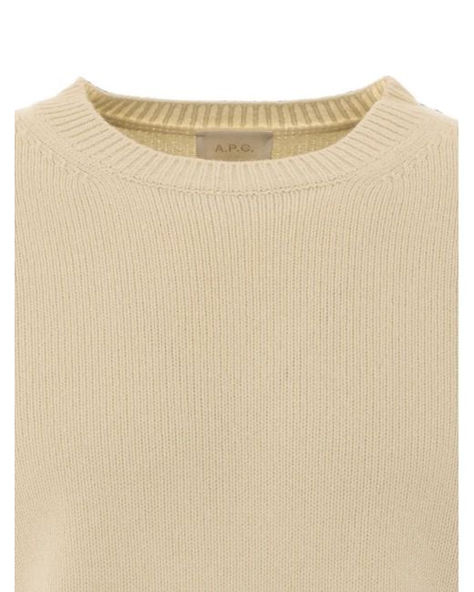 A.P.C. White Pull En Laine À Logo Brodé for men