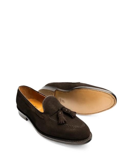 Alden Black Tassel-Detail Leather Loafers for men
