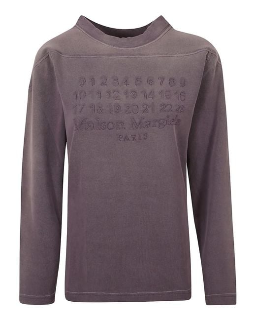 Maison Margiela Purple Embossed Long-Sleeve Top