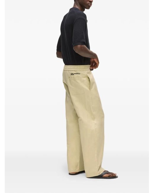 Karl Lagerfeld Natural Drawstring Trousers for men