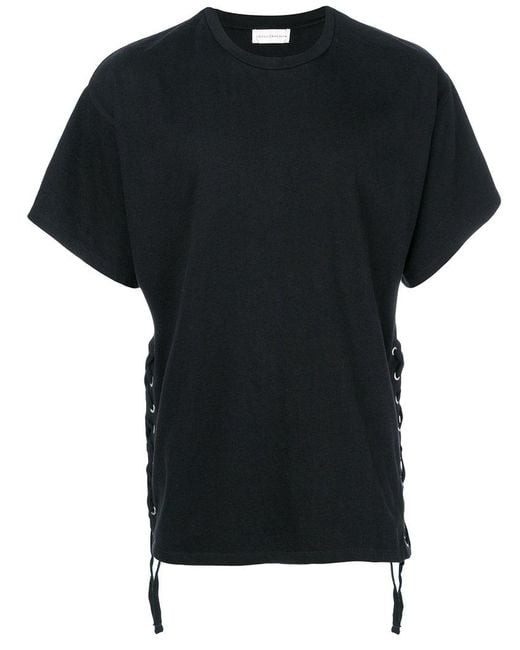 Faith Connexion Black Side Lace-up T-shirt for men