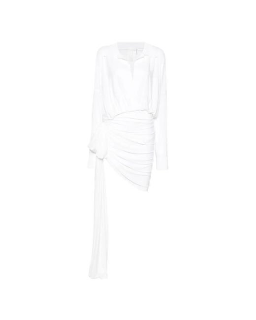 Norma Kamali White Draped Mini Dress