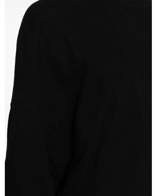 Rick Owens Black Crew-Neck Cotton Sweatshirt for men