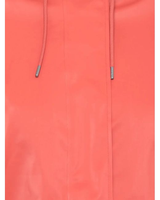 Rains Red Hooded Drawstring Jacket