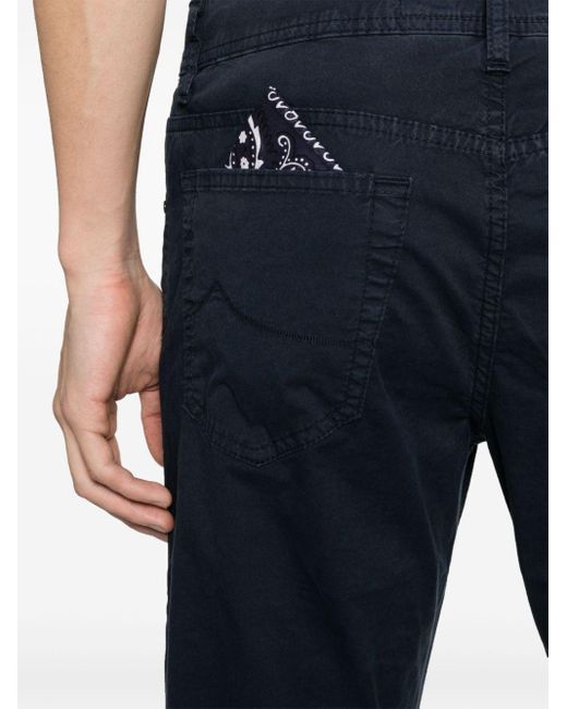 Jacob Cohen Blue Logo-patch Trousers for men