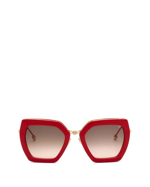 Philipp Plein Pink Geometric-Frame Sunglasses