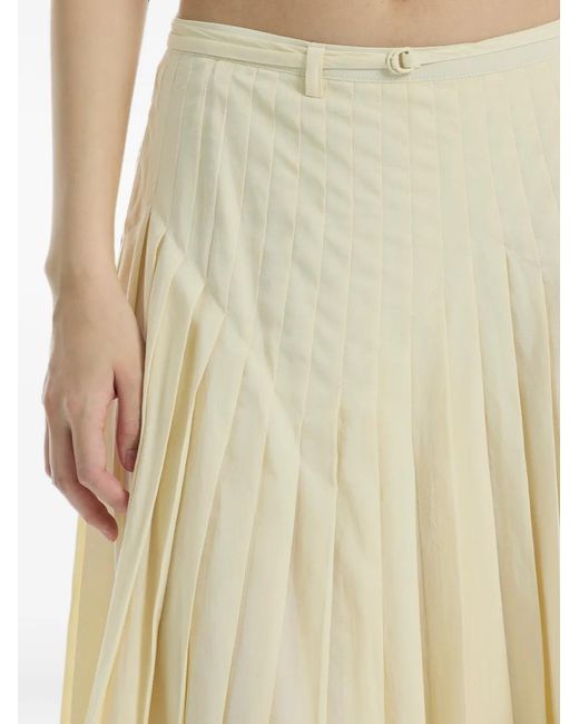 Falda Midi Con Cinturón Low Classic de color Yellow