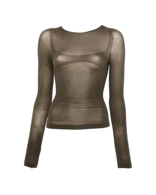 Roa Green Haze Long-Sleeve Sheer Top