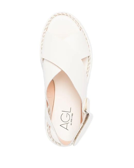 Agl Attilio Giusti Leombruni White Marta Criss-Cross Sandals