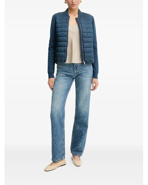 Boss Blue Quilted Panelled Jacket