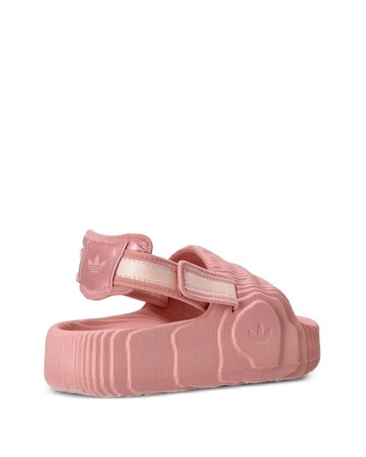Adidas Pink Adilette Textured-Sole Slingback Sandals