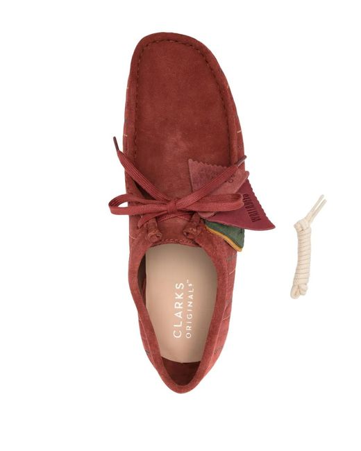 Clarks Red Wallabee Suede Lace-Up Shoes for men