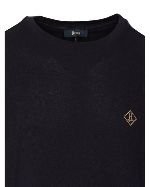 メンズ Herno ロゴ Tシャツ Blue