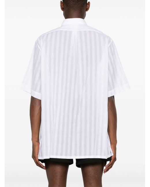 Givenchy White Logo-embroidered Cotton Shirt for men