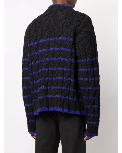 Pull Rayé En Maille Torsadée Phipps pour homme en coloris Blue