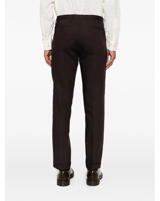 Paul Smith Black Pressed-Crease Turned-Up Trousers for men