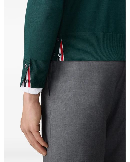 Thom Browne Green 4-Bar Sweater for men